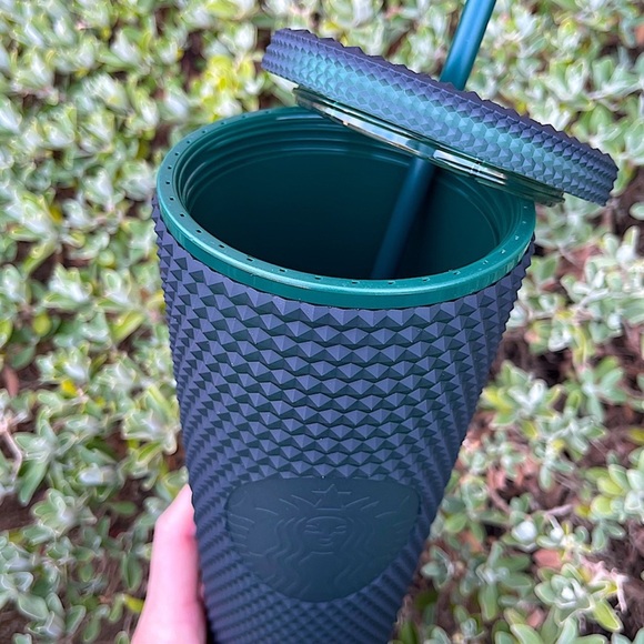 ❌LAST SET❌💚Starbucks Dark Green Jelly Studded cold cup 2022 tumbler set💚 - Picture 2 of 5